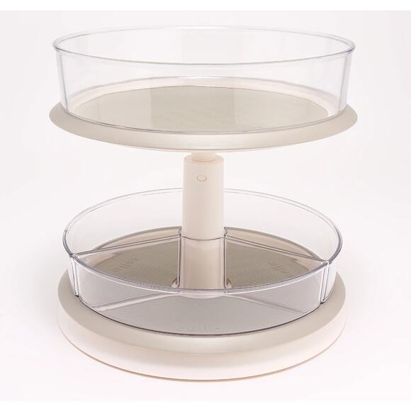 Cella 2 Tier Adjustable Turntable Refrigerator Organizer New - Picture 1 of 4
